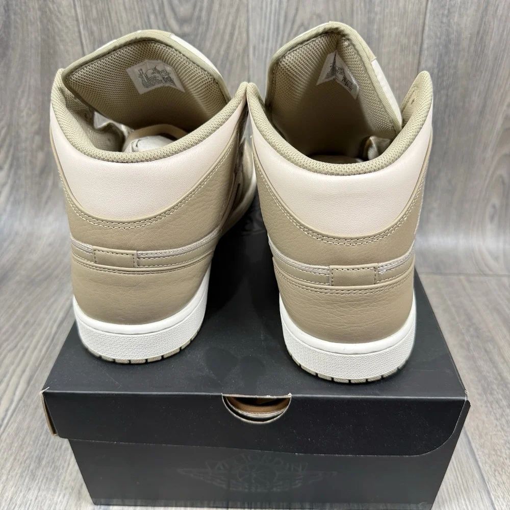 NEW Men's Air Jordan 1 Mid Legend LT Brown/Khaki-Phantom Size 12